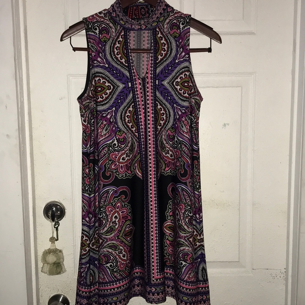 Tiana B purple black and pink dress
